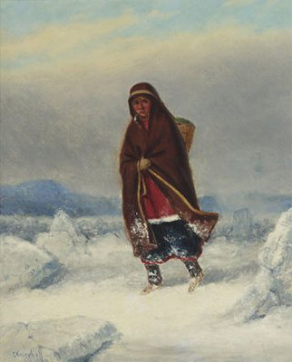 Indian Woman in a Winter Landscape